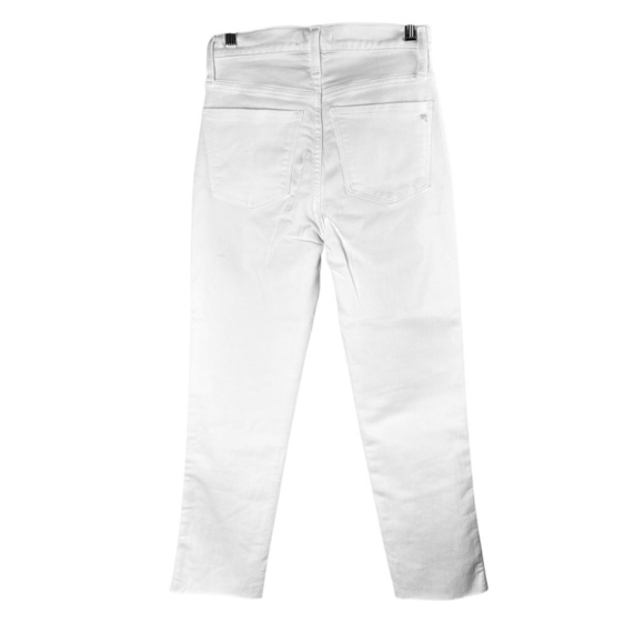 🎄MADEWELL Stovepipe Jean in Pure White High Rise Cropped Size 24 - Picture 2 of 5